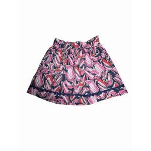 Lilly Pulitzer Break A Leg High Heel Shoe Print Skirt Navy Pink Girl's Med 6/7